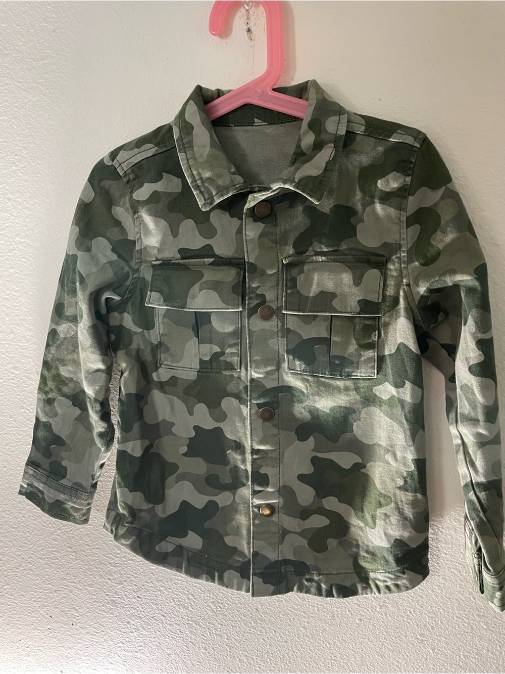 okie dokie Green Camouflage Button-Front Shirt